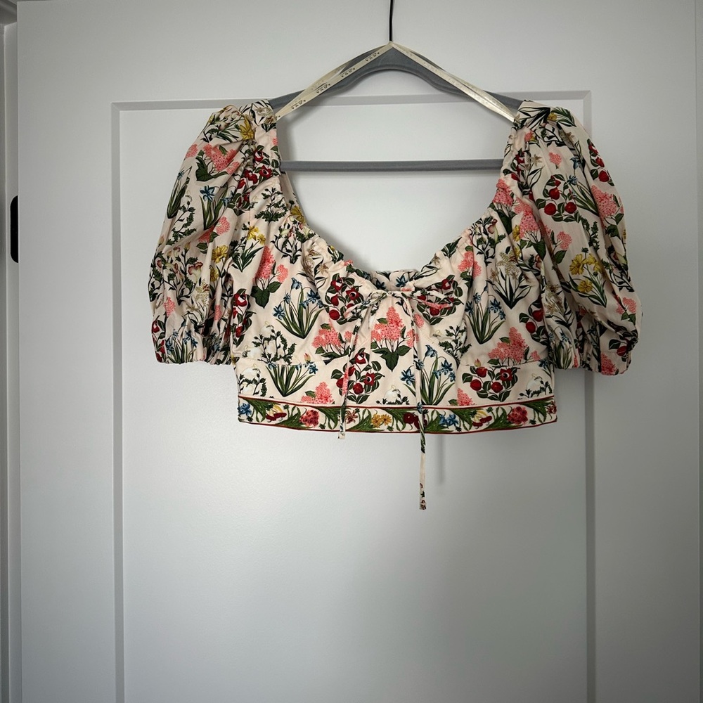Floral Puff Sleeve Crop Top and short set